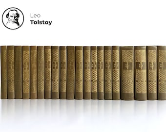 LEO TOLSTOY | Complete edition in 22 volumes | Anna Karenina | War and Peace | Classic literature | Decorative book set | Russian author