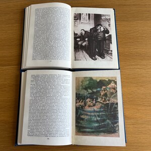 NIKOLAI GOGOL 2-volume gift edition with the best works Vintage Gogol collection Gogol books in Russian language Old Gogol book image 4