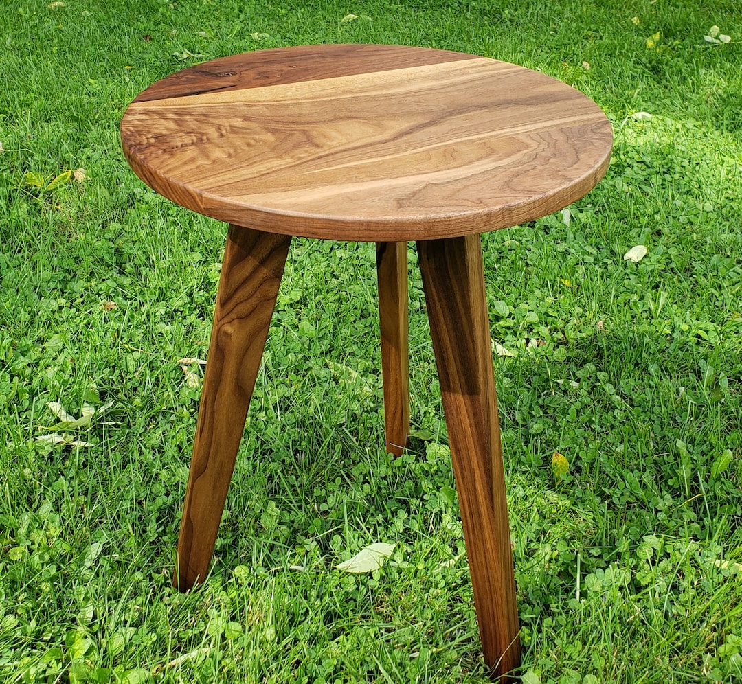 Midcentury Round Side Table Modern Table End Table Round Etsy