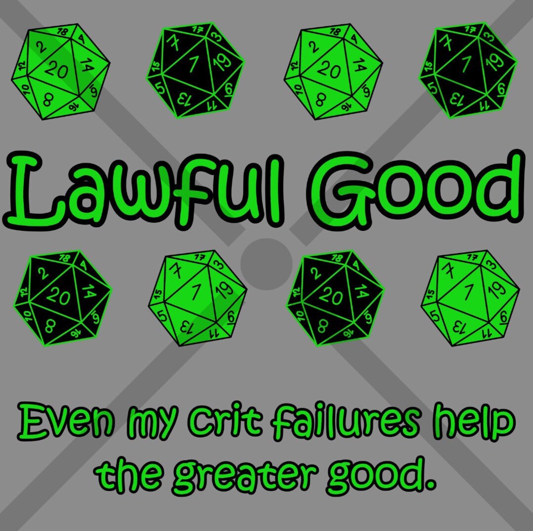 Lawful Good Alignment Cross Stitch PATTERN ONLY 37x37cm - Etsy