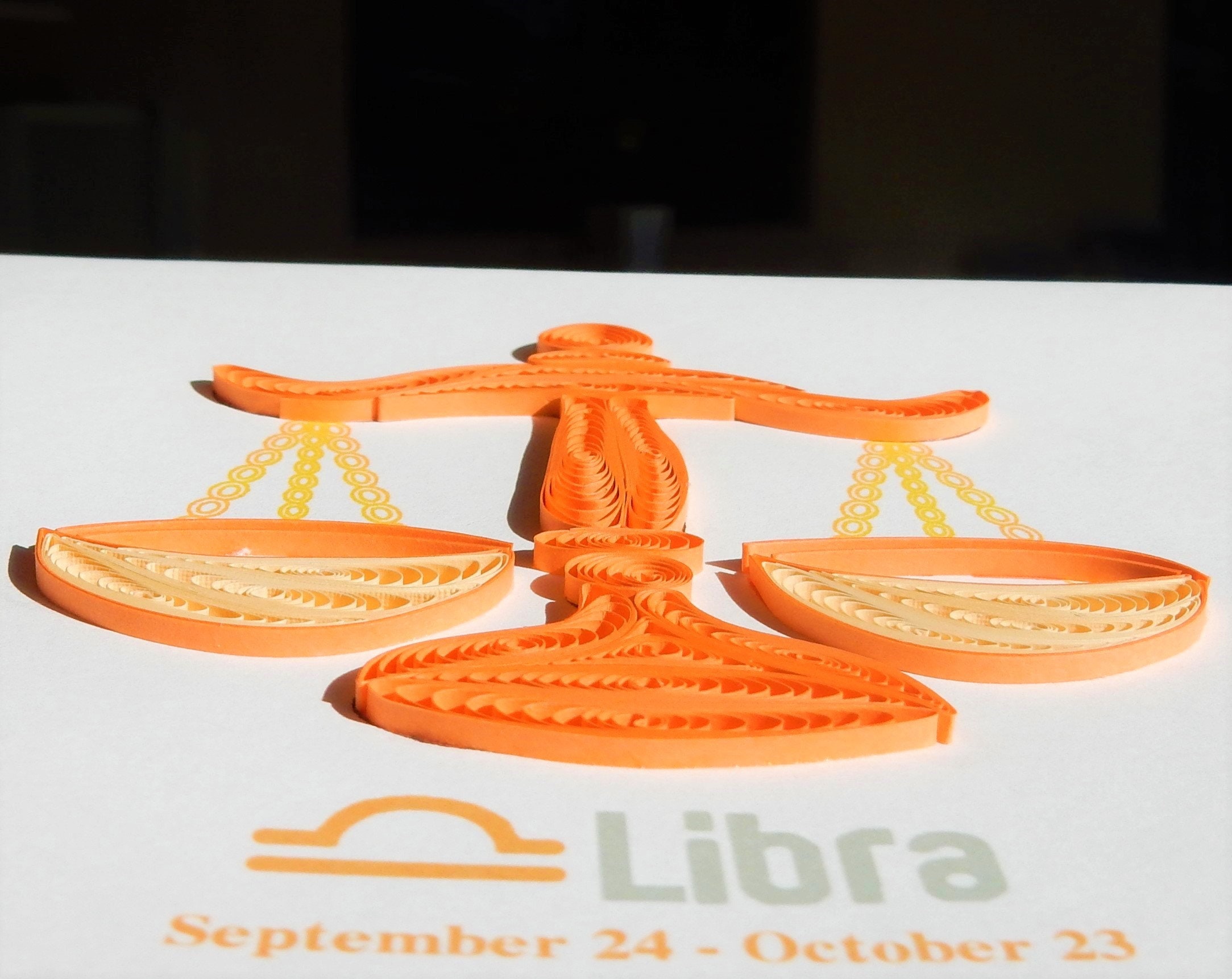 Libra Zodiac 3D Quilling Star Sign Birthday Card Etsy