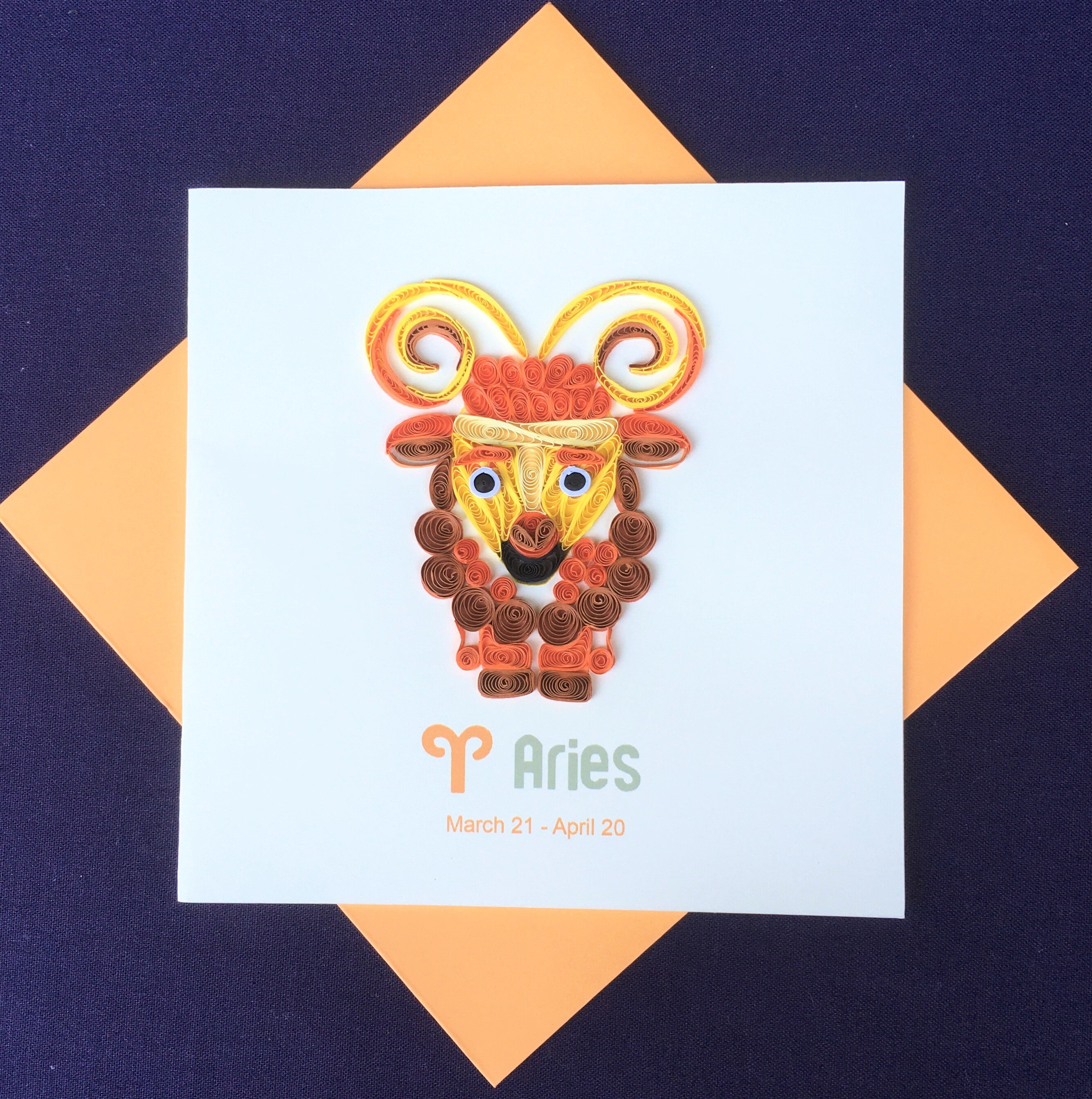 Aries Zodiac 3D Quilling Star Sign Birthday Card Etsy 日本