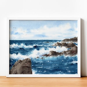 Original watercolor or print, handmade, high quality - Marina I