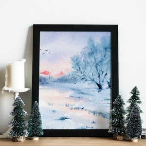 Originele aquarel of print, handgemaakt, hoge kwaliteit - Arctic Lake