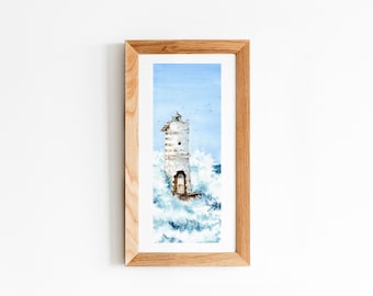 Original watercolor or print, handmade, high quality - Faro Mangiabarche