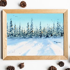 Originele aquarel of print, handgemaakt, hoge kwaliteit - Polar Forest