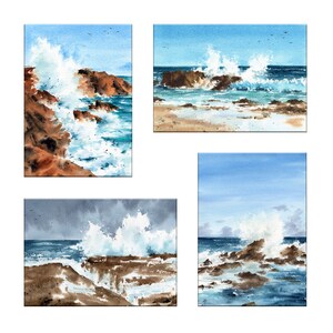 A6 size marine postcards, pack of 4 postcards of marinas made in watercolor, printed on high quality paper Pack 5