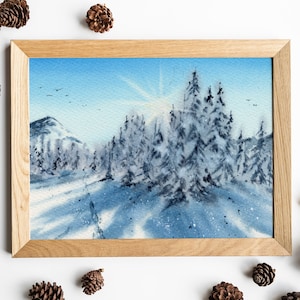 Originele aquarel of print, handgemaakt, hoge kwaliteit - Cold Dawn