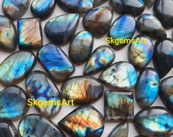 Labradorite Gemstone Cabochon Labradorite Smooth Rectangle Cabochon 14.5-19.5 MM Labradorite Cabochon Wholesale #1948 Loose Gemstone