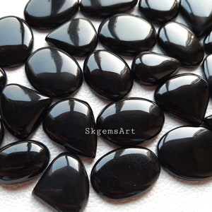 BLACK ONYX Cabochon Wholesale Lot By Weight With Different Shapes And Sizes Used For Jewelry Making