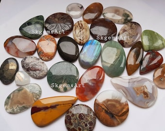 100+ Stone Wholesale Lot of Mixed Natural Gemstone  Cabochon By Weight With Different Shapes And Sizes Used For Jewelry Making