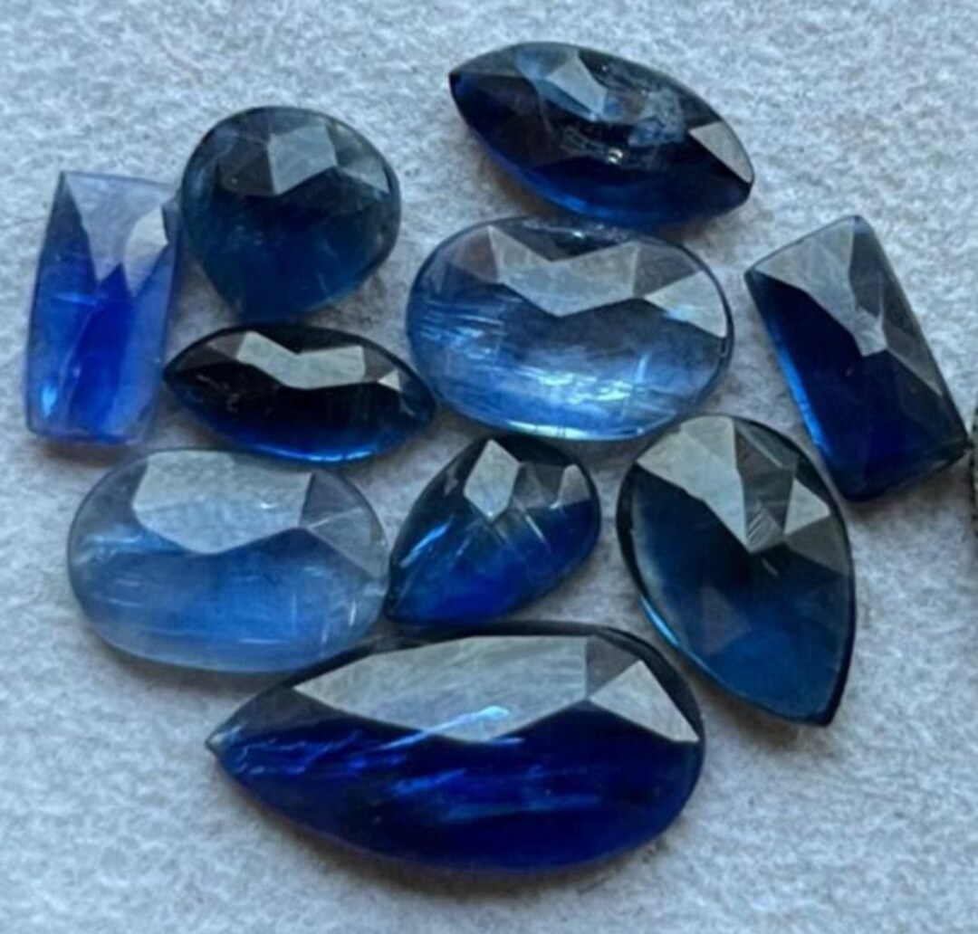 10 Pcs Lot New Deep Blue Natural Kyanite Rosecut Loose Gemstone for ...