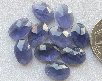 New 8x12mm Natural Iolite Rosecut Gemstone For Making Jewelry