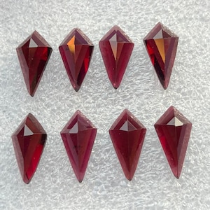 8 pcs Pack 8x16mm Kite Natural Garnet Stepcut For Making Jewelry And Rings