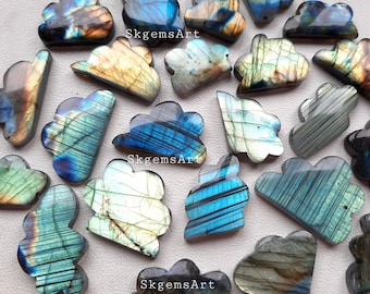 CLOUD Shape LABRADORITE  Wholesale Lot AAA+ Blue and Multi Both Fire Cabochon Loose Gemstone For Jewelry Making