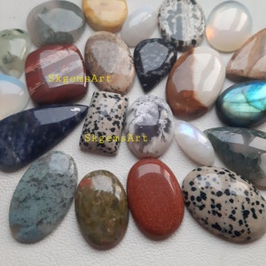 Wholesale Lot of Mixed Natural Gemstone Cabochon By Weight With Different Shapes And Sizes Used For Jewelry Making image 3