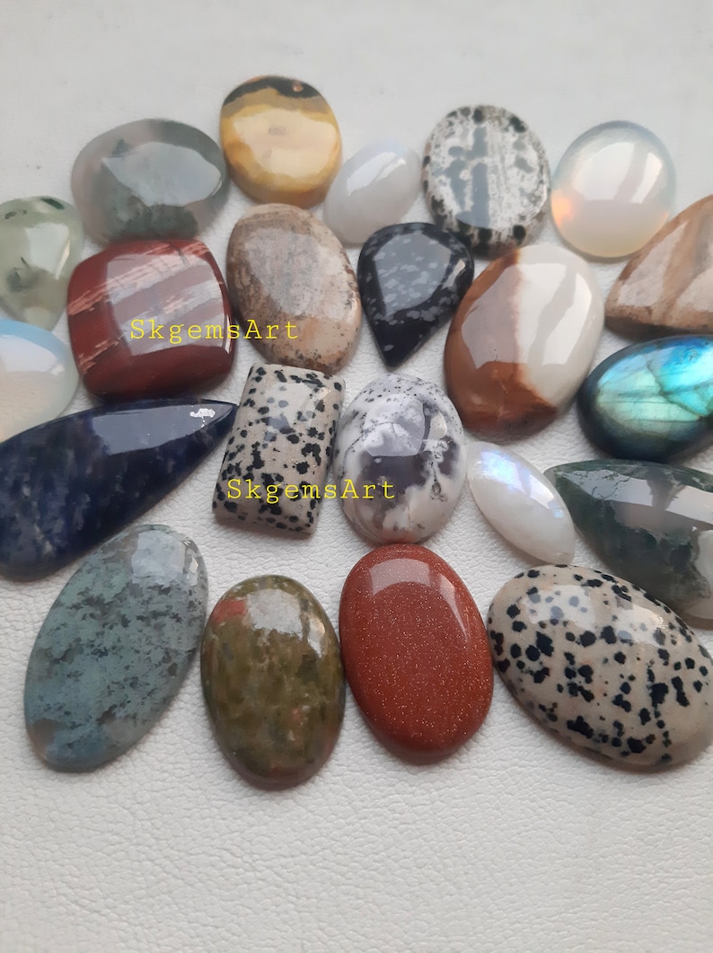 Wholesale Lot of Mixed Natural Gemstone Cabochon By Weight With Different Shapes And Sizes Used For Jewelry Making image 3