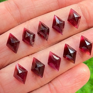 10 pcs Pack 8x12mm Fancy Shape Natural Garnet Stepcut For Making Jewelry And Rings