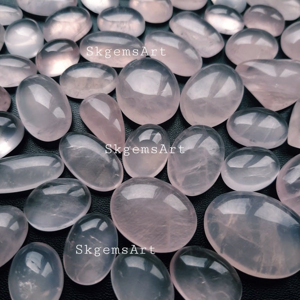 ROSE Quartz Cabochon Wholesale Lot By Weight With Different Shapes And Sizes Used For Jewelry Making