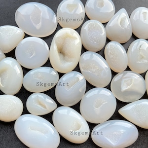 Natural White Window Druzy Cabochon Wholesale lot, For White Window Druzy Jewellery Making at bargain price White Window pendant