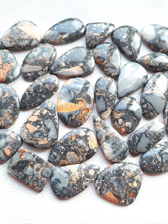 Black Maligano Cabochon Wholesale Lot By Weight With Different Shapes And Sizes Used For Jewelry Making