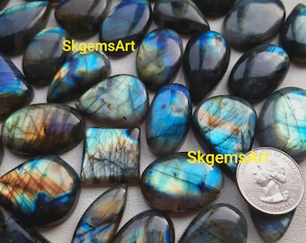 Wholesale Lot AAA+ Blue and Multi Both Fire Labradorite Cabochon Loose Gemstone For Jewelry Making