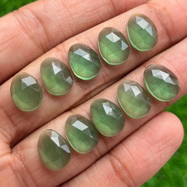 New Serpentine Cut Slice - Top Quality  Rose Cut Flat Back Gemstone 10 Pieces Lot For Jewelry Making, Pendant, Ring