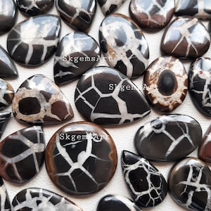 Natural Black Septarian Cabochon Wholesale Lot By Weight With Different Shapes And Sizes Used For Jewelry Making