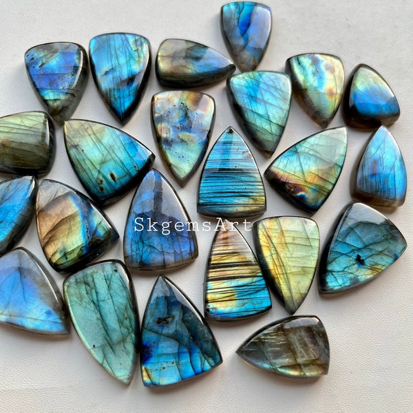 New Arrow Shape Labradorite Wholesale Lot AAA+ Blue and Multi Both Fire Round Cabochon Loose Gemstone For Jewelry Making