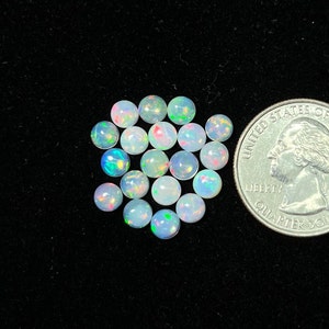 10 pcs pack 5mm Ethiopian Opal Round Shape Cabochon Loose Gemstone For Ring and Jewelry Making image 1