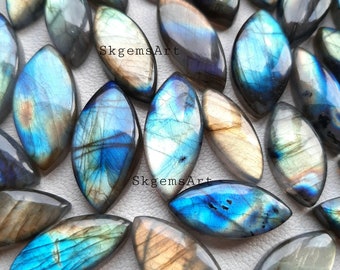 MARQUISE Shape LABRADORITE  Wholesale Lot AAA+ Blue and Multi Both Fire Cabochon Loose Gemstone For Jewelry Making