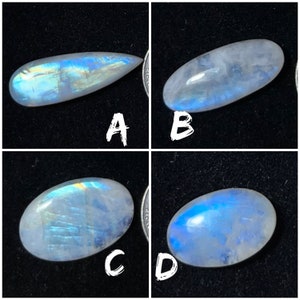 Top AAA Quality Natural Rainbow Moonstone Cabochon Loose Gemstone For Making Jewelry and pendant image 2