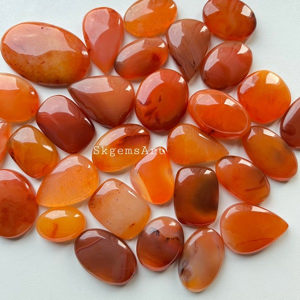 Natural Carnelian Agate Cabochon Wholesale Lot By Weight With Different Shapes And Sizes Used For Jewelry Making