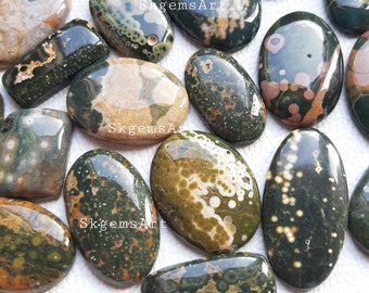 Natural Ocean Jasper, Wholesale Lot  Cabochon By Weight With Different Shapes And Sizes Used For Jewelry Making