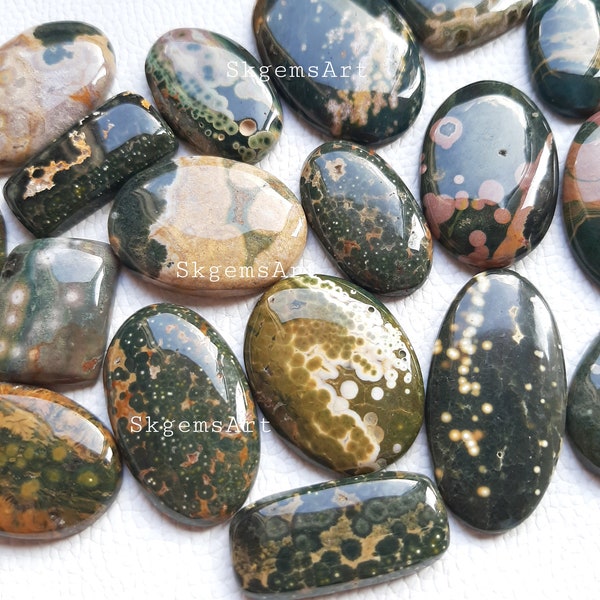 Natural Ocean Jasper, Wholesale Lot  Cabochon By Weight With Different Shapes And Sizes Used For Jewelry Making