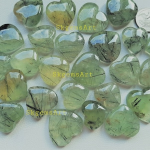 Designer Prehnite Heart Shape  Cabochon Used For Jewelry Making