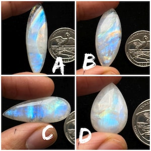 Top AAA+ Quality  Natural Rainbow Moonstone Cabochon Loose Gemstone For Making  Jewelry and pendant