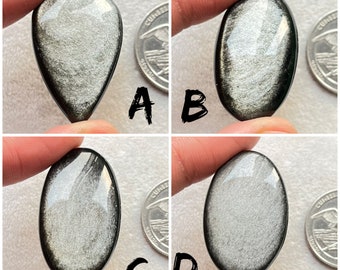 Natural Silver Sheen Obsidian  Cabochon, With Very Cheap Price Loose Gemstone For Jewelry Making