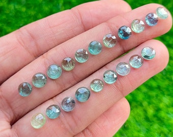 20 pcs Pack 6mm Mint Kyanite Rosecut - Top Quality  Rose Cut Flat Back Gemstone 20 Pieces Lot For Jewelry Making,