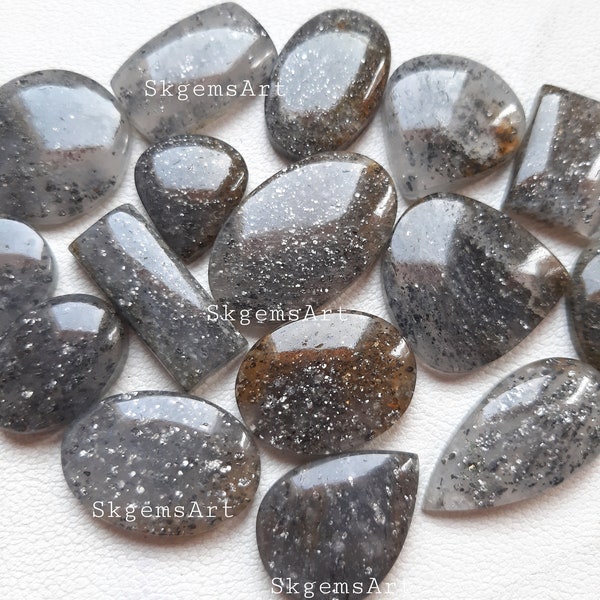 Natural Black Sunstone Cabochon Wholesale Lot  Cabochon By Weight With Different Shapes And Sizes Used For Jewelry Making