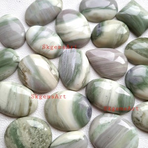 Buy Wholesale Lot of Natural Serpentine Cabochon By Weight With Different Shapes And Sizes Used For Jewelry Making