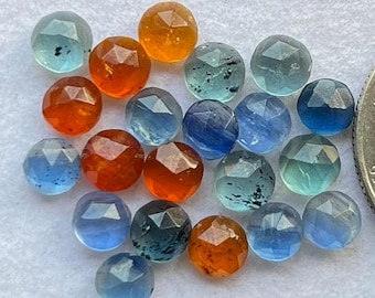 New 20 pcs Lot 5mm Round Multi Kyanite Rosecut Loose Gemstone For Jewelry Making