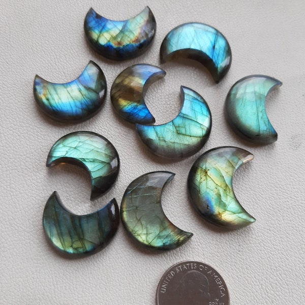 AAA+ Blue and Multi Both Fire Labradorite Moon Loose Gemstone For Jewelry Making