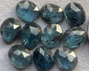 Utvalda 8 x 10 mm 10 st. förpackning naturlig kricka mosskyanit rosenskuren - högsta kvalitet rosenskuren platt baksida ädelsten 10 stycken lot för smyckestillverkning,