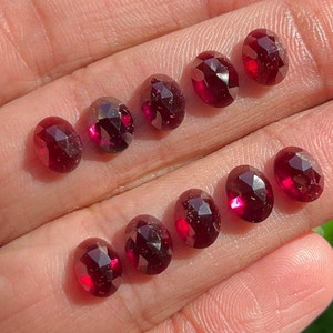 10 pcs Lot 6x8mm Natural Garnet Rosecut For Making Jewelry And Rings