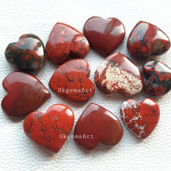 POPPY JASPER Heart Shape  Cabochon Used For Jewelry Making