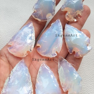 Opalite Arrowhead / Aero Head Crystals, Big 1.5-2 Inches Gemstone Arrow Head / Opalite Spear Heads
