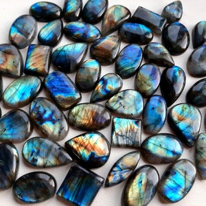 Lotto all'ingrosso AAA Blu e Multi Entrambi i fuochi Labradorite Cabochon Pietra preziosa sciolta per la creazione di gioielli immagine 3