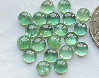 Top Selected 20 pcs 6mm Emerald Kyanite Smooth Cabochon Loose Gemstone For Jewelry Making