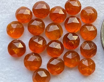 New 20 pcs Lot 5mm Round Orange Kyanite Rosecut Loose Gemstone For Jewelry Making